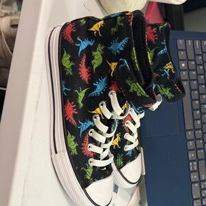 Converse Kids Sneakers with Dinosaur Print - Black, Red, Green, Blue, Yellow